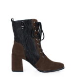 MADISON - Ciemno brązowe botki za kostki na słupku - obrazek 5