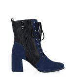 MADISON - Granatowe botki za kostki na słupku - obrazek 5