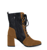 MADISON - Brązowe botki za kostki na słupku - obrazek 5