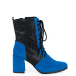 MADISON - Niebieskie botki za kostki na słupku