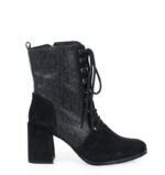 MADISON - Czarne botki za kostki na słupku