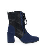 MADISON - Granatowe botki za kostki na słupku