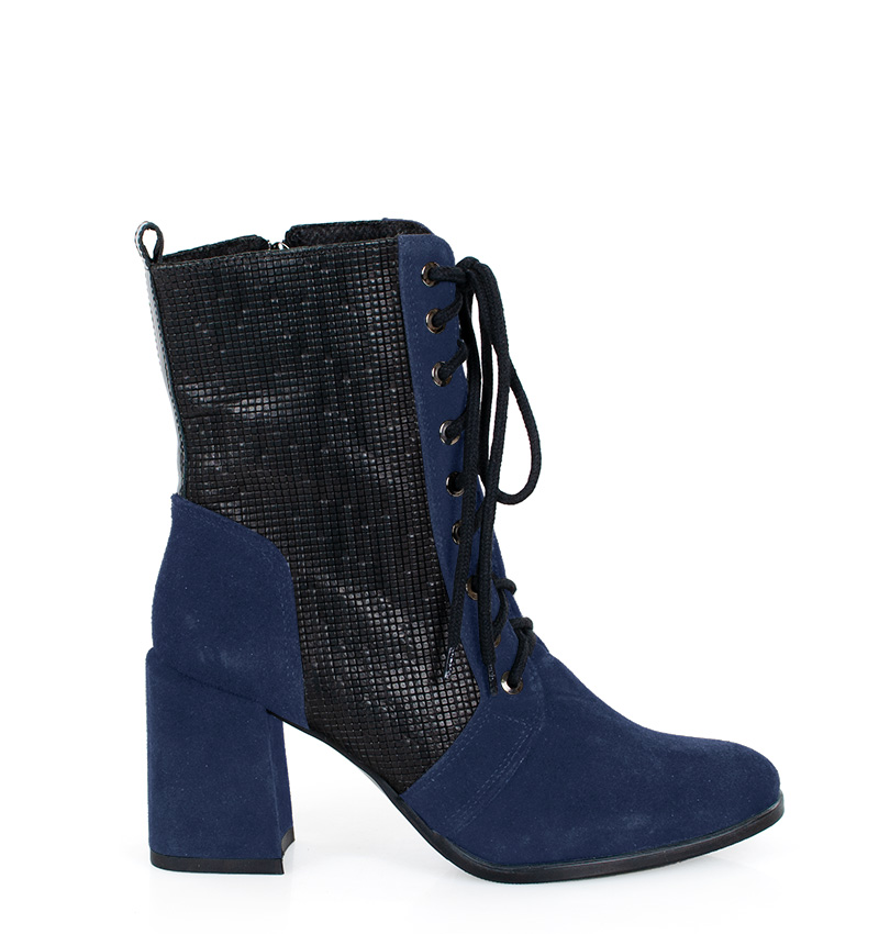 Madison-5-granat-welur.jpg MADISON - Granatowe botki za kostki na słupku - obrazek 1