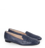 MARSHA - Granatowe mokasyny licowa skóra - obrazek 2