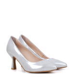 NADINE - Srebrne szpilki średni obcas - obrazek 3