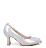 NADINE - Srebrne szpilki średni obcas - obrazek 2