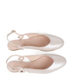 NELL - beżowe perłowe baleriny z okrągłym noskiem - obrazek 4