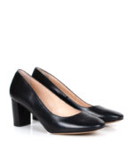 NORMA - Czarne czółenka na słupku licowe - obrazek 3