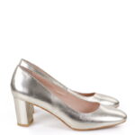 NORMA - Złote czółenka na słupku licowe