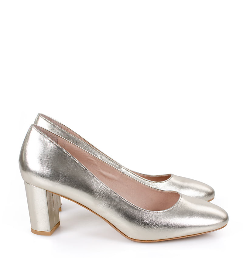 Norma-zloteL01.jpg NORMA - Złote czółenka na słupku licowe - obrazek 1