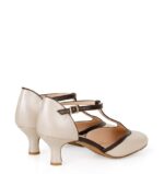 OLIVIA - beżowo-brązowe czółenka do tańca - obrazek 5