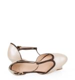 OLIVIA - beżowo-brązowe czółenka do tańca - obrazek 4