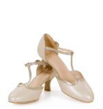 OLIVIA - beżowo-złote czółenka do tańca - obrazek 3