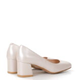 SUSANNA - Beżowe czółenka na grubym słupku - obrazek 2