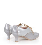 PILAR - Srebrne buty treningowe do tańca, lamówka beżowa - obrazek 5