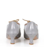 PILAR - Srebrne buty treningowe do tańca, lamówka beżowa - obrazek 7