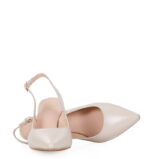 POLA - beżowe szpilki na niskim obcasie z odkrytą piętą - obrazek 3