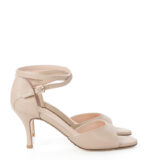 PALOMA- Beżowe sandałki do tańca z paskiem wokół kostki.