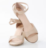 PALOMA- Beżowe sandałki do tańca z paskiem wokół kostki. - obrazek 6