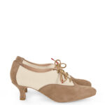 PILAR - Beżowe buty treningowe do tańca, lamówka beżowa