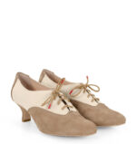 PILAR - Beżowe buty treningowe do tańca, lamówka beżowa - obrazek 2