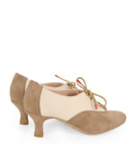 PILAR - Beżowe buty treningowe do tańca, lamówka beżowa - obrazek 3