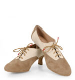 PILAR - Beżowe buty treningowe do tańca, lamówka beżowa - obrazek 5