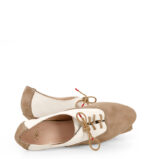 PILAR - Beżowo białe buty treningowe do tańca, lamówka beżowa - obrazek 4