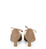 PILAR - Beżowo białe buty treningowe do tańca, lamówka beżowa - obrazek 6