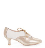 PILAR - Złote buty treningowe do tańca, kremowa wstawka