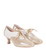 PILAR - Złote buty treningowe do tańca, kremowa wstawka - obrazek 5