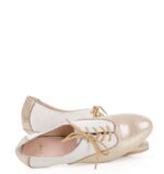 PILAR - Złote buty treningowe do tańca, kremowa wstawka - obrazek 6