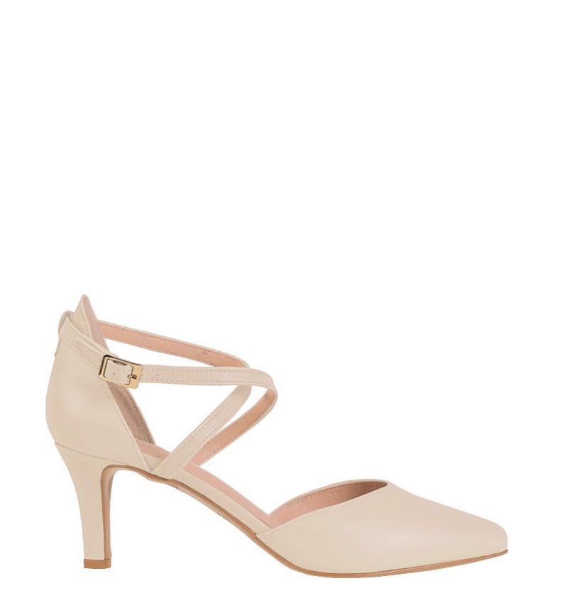 REBEKA-bez-vanilia.jpg REBEKA - Czółenka jasnobeżowe na niskiej szpilce - obrazek 1