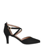 REBEKA - Czółenka czarne na niskiej szpilce