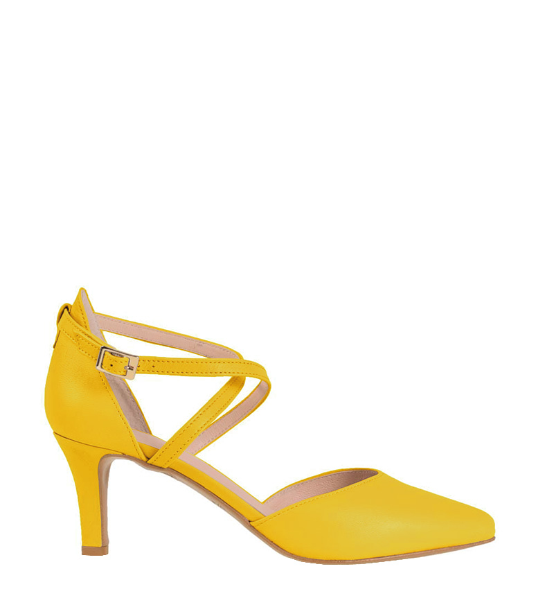 REBEKA-zolty-nessi-9113.jpg REBEKA - Czółenka żółte na niskiej szpilce - obrazek 1