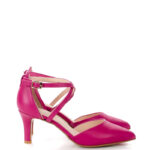 REBEKA - Czółenka fuksja róż niska szpilka