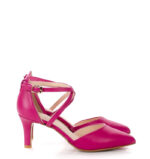REBEKA - Czółenka fuksja róż niska szpilka