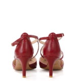 REBEKA - Czółenka czerwone na niskiej szpilce - obrazek 5