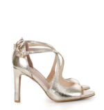 SANSEI- Złote Sandałki na szpilce