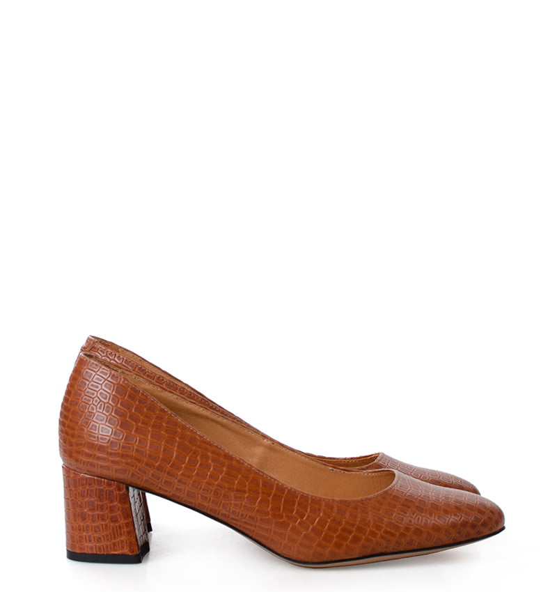 Susanna-camel-01.jpg SUSANNA - Camel czółenka na grubym słupku - obrazek 1