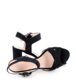 VIVIAN- Czarne sandały na słupku zamszowe - obrazek 4