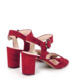 VIVIAN- Czerwone sandały na słupku zamszowe - obrazek 5