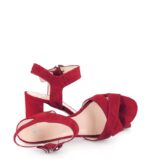VIVIAN- Czerwone sandały na słupku zamszowe - obrazek 4