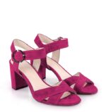 VIVIAN- Różowe sandały na słupku zamszowe - obrazek 7