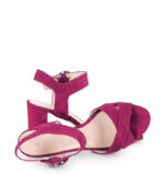 VIVIAN- Różowe sandały na słupku zamszowe - obrazek 4