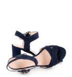 VIVIAN- Granatowe sandały na słupku zamszowe - obrazek 5
