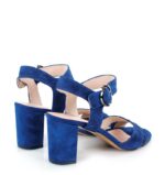 VIVIAN- Niebieskie sandały na słupku zamszowe - obrazek 5