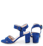 VIVIAN- Niebieskie sandały na słupku zamszowe - obrazek 3