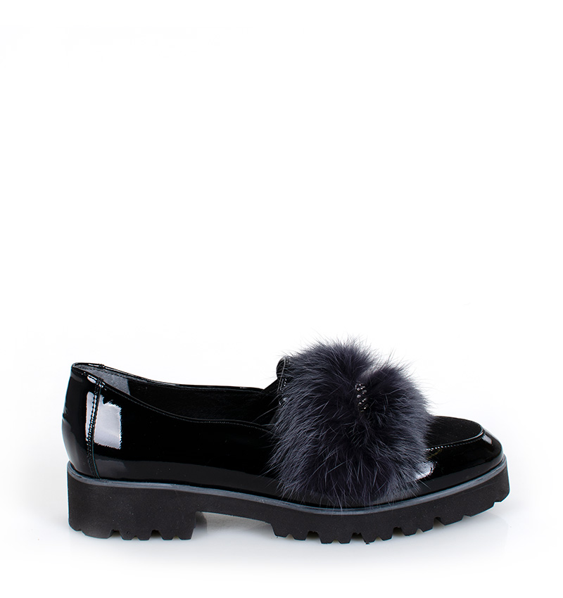 WINONA01.jpg WINONA - Czarne półbuty na traperku - obrazek 1