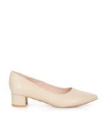 WERONICA - Czółenka beżowe licowe niski obcas - obrazek 2